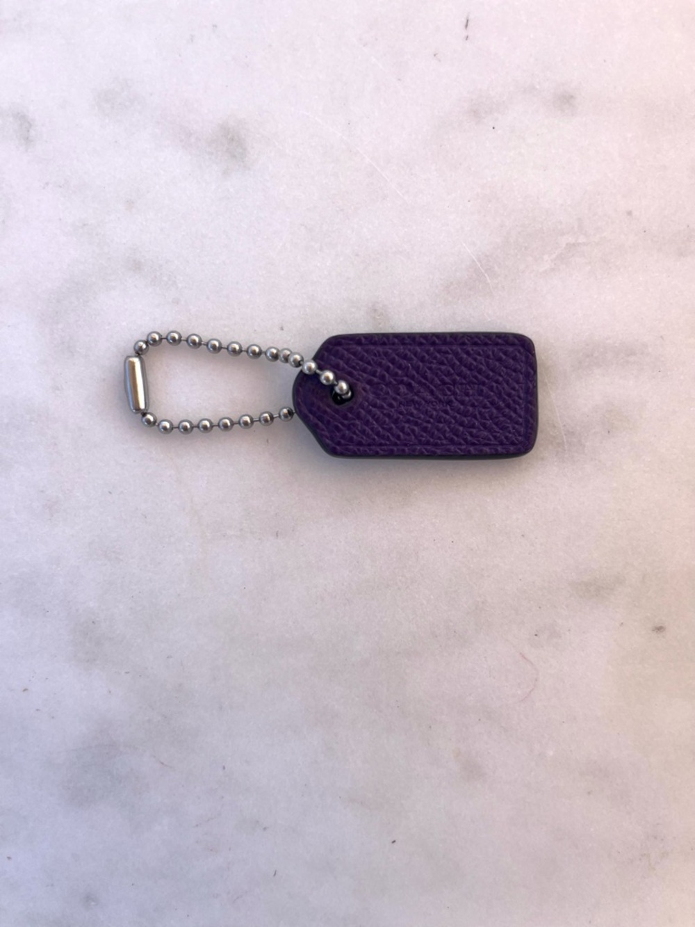 COACH Vintage Pebbled Leather Hang Tag, Purple Mini